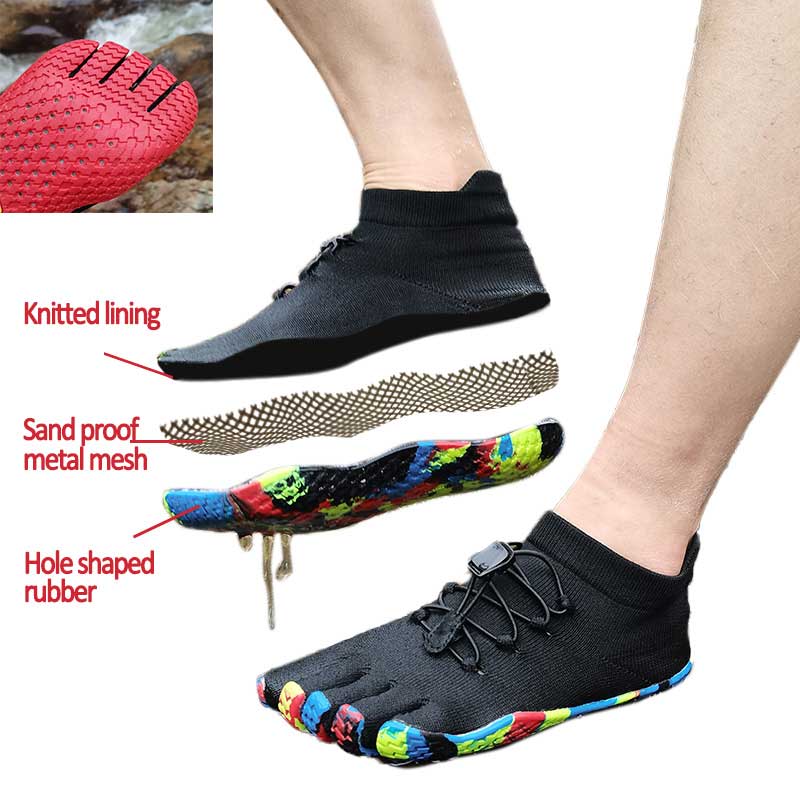Unisex Split Toe Shoes Men FiveFingers Casual Sneakers Climbing Drainage Shoes Mesh Women Canyoning Quick Drying Water Shoes