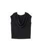 Lomaentinueo Hooded Sleeveless Crop Top (Black)