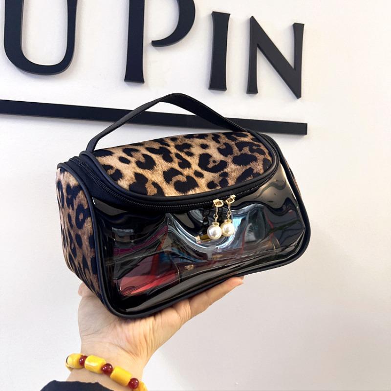 New Personalized Leopard Print Cosmetic Bag Cosmetic Bag Lipstick Perfume Eyeshadow Niche Storage Bag Large Capacity