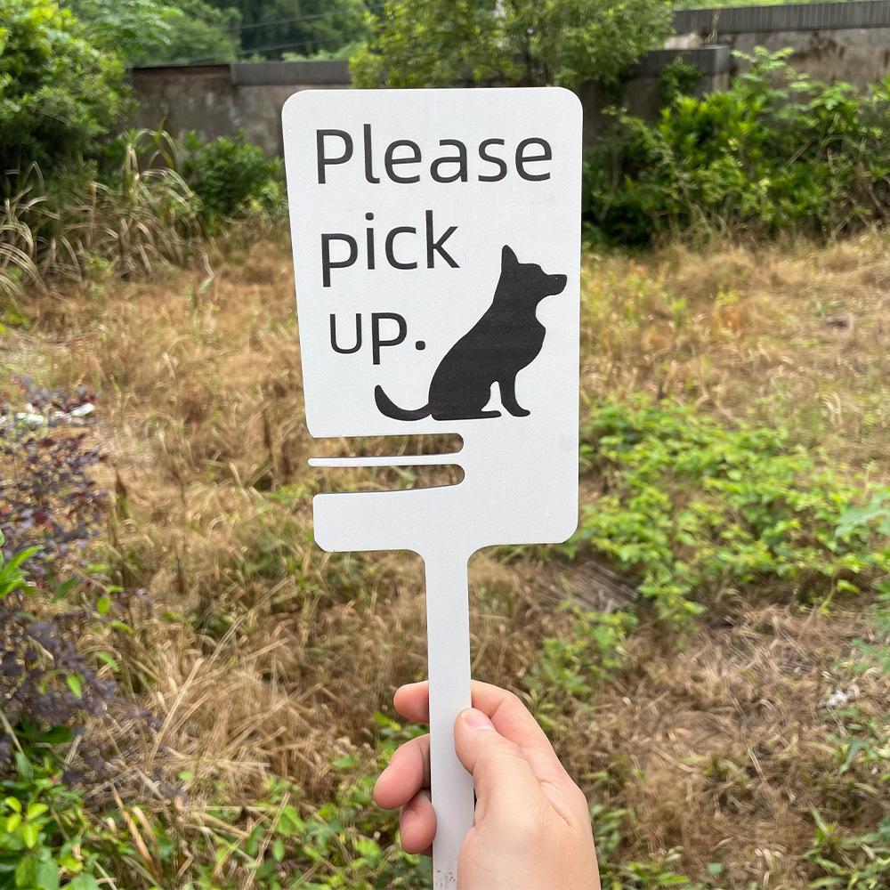 Placa para Fezes de Cachorro com Porta-Sacos Placas de Fezes para Exterior