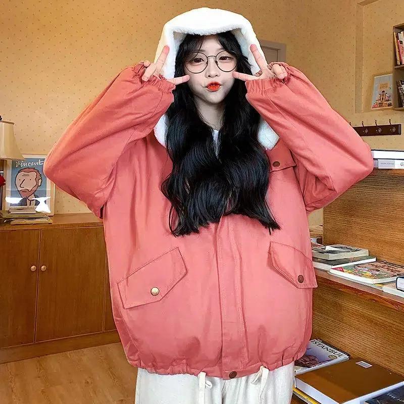 

WTEMPO Женские однотонные шерстяные пальто с капюшоном, толстые, теплые, осенне-зимние, ветрозащитные, утепленные, большого размера, с хлопковой подкладкой XL кирпич красный