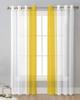 Yellow Stripe Texture Sheer Curtains for Living Room Decoration Window Curtains for Kitchen Tulle Voile Organza Curtains