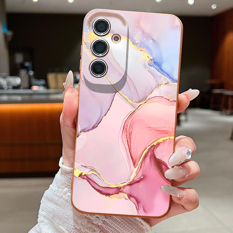Colored Marble Patterned Phone Case For Samsung Galaxy S26 S25 S24 S23 Ultra S22 Plus S25 FE Edge Soft TPU Leather Texture Cover