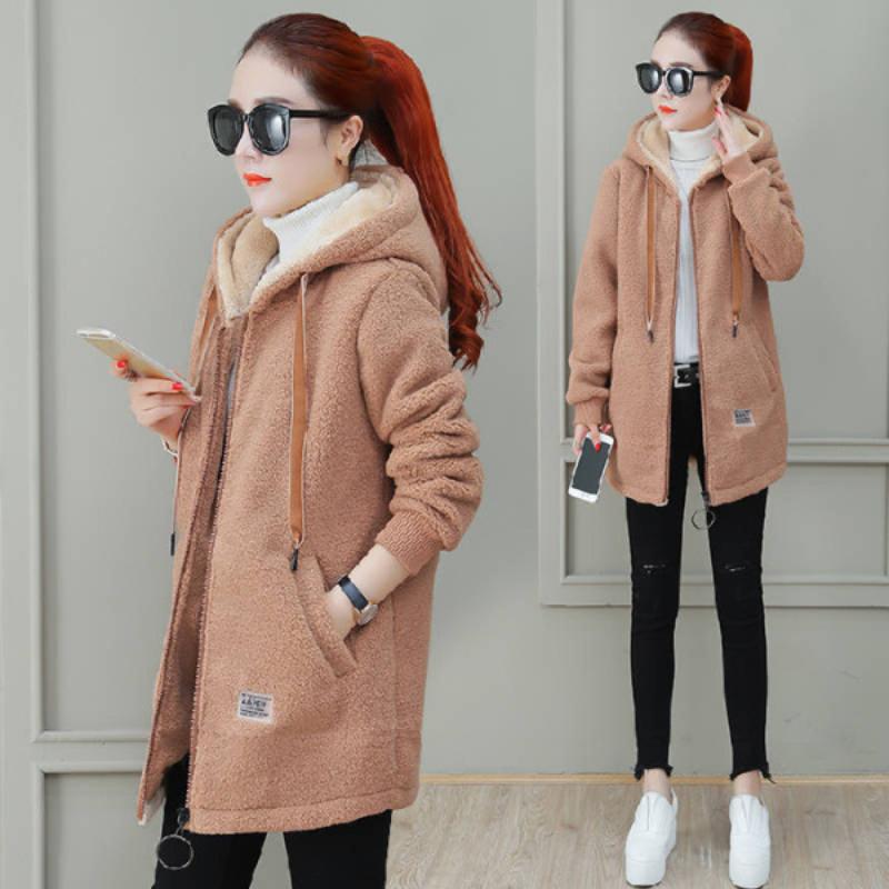 Felpa e Felpa con Cappuccio Ispessita Donna, Nuovo Top Invernale, Cappotto Invernale in Pelliccia