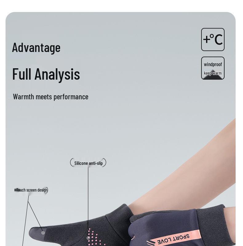 Winter Windproof Waterproof Touchscreen Cycling Gloves for Men & Women - Plus Velvet Warm for Outdoor Sports & Driving