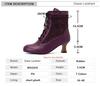 Fashion 2025 Women Victorian Pointed Toe Ankle Boots Leather Lace Hollow Out Punk Lace Up Strange Steampunk High Heel Shoes Size 34-46