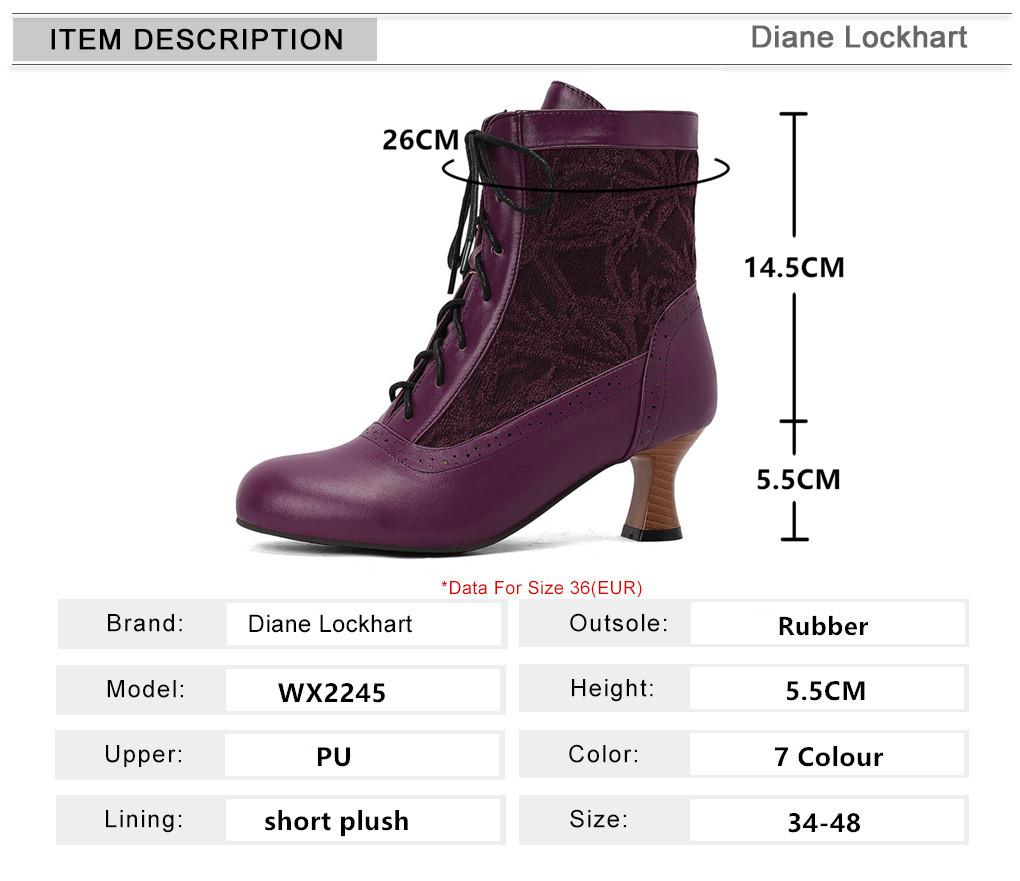 Fashion 2025 Women Victorian Pointed Toe Ankle Boots Leather Lace Hollow Out Punk Lace Up Strange Steampunk High Heel Shoes Size 34-46