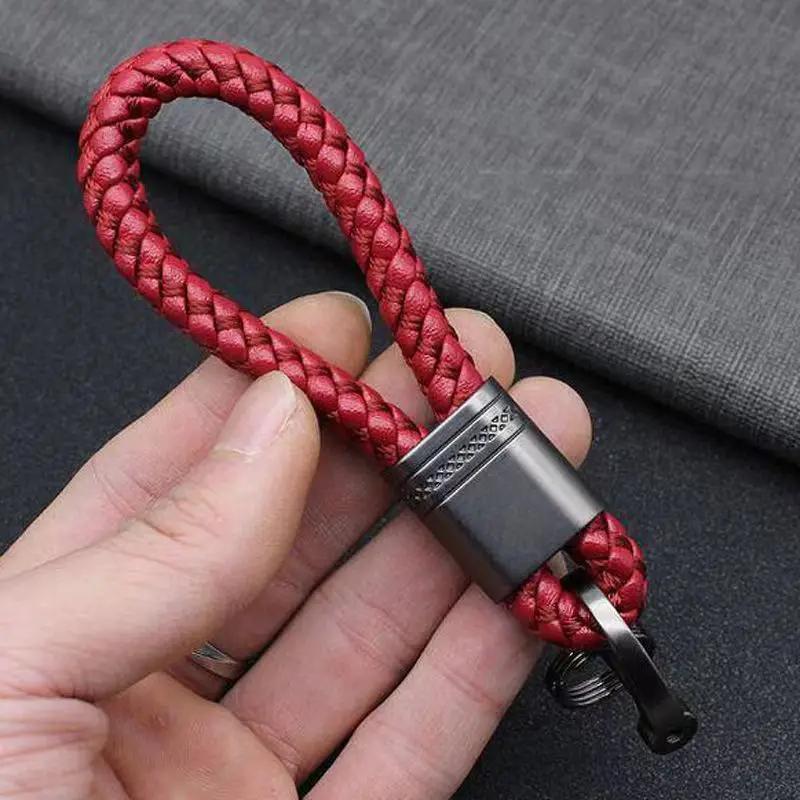 Burgundy Woven Rope Matte Gun Printed Car Key Chain Universal Car Key Case Accessory Key Chain Simple and Exquisite Universal 1pcs бордовый