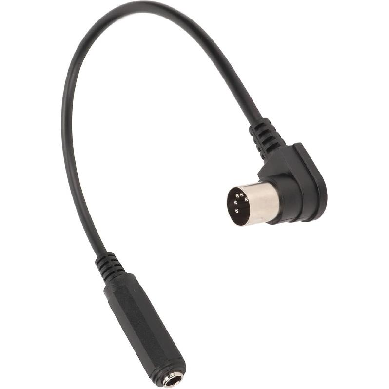 MIDI Cable, 6.35mm 1/4 Inch Female to DIN 5 Male Sound Adapter, 90 Degree Right Angle TRS Stereo Audio Cable for Keyboard, Electric Piano, Guitar