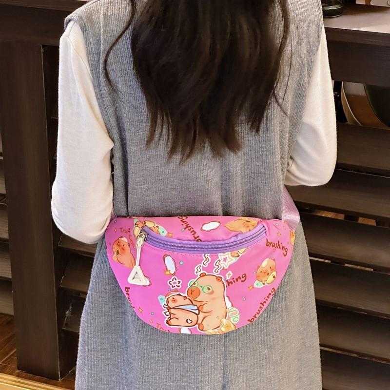 Cute And Stylish Cartoon Print Chest Bag For Kids In Blue Purple Yellow And Pink Colors