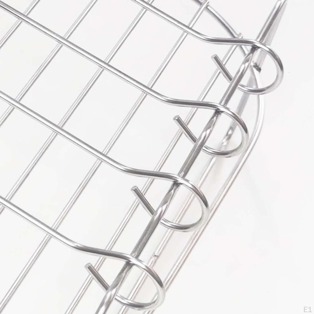 Air Fryer Rack, Double Layer BBQ Rack Portable Multipurpose Skewers Baking Tray, for