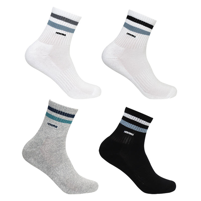 RENOMA Men's Sports Ankle Ringle Mid-Calf Socks (3 Pairs)
