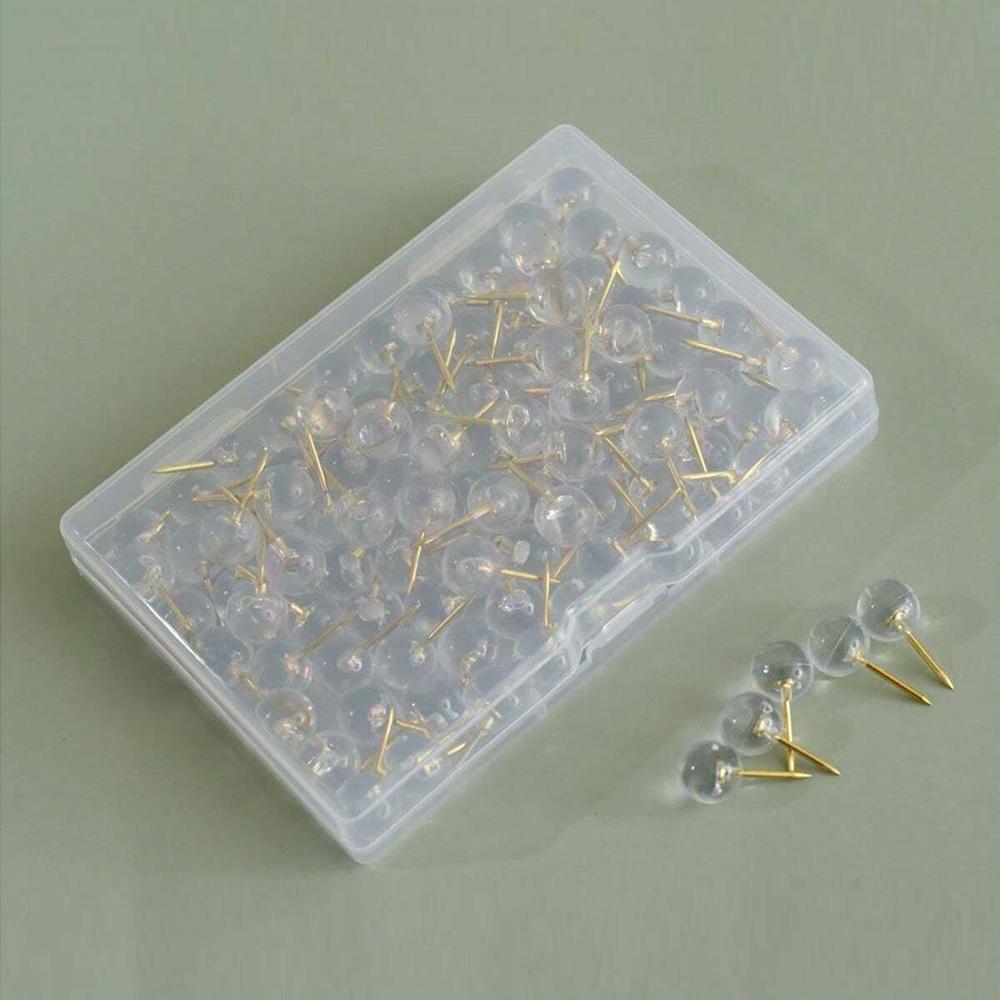 Push Pins Map Tacks with Plastic Beads Head for Cork Board Multi-Color Map Pins for Travel Map Board Pins Bulletin Board Office