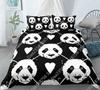 New Panda Bedding Set Single Twin Full Queen King Size Cartoon Animals Bed Set Aldult Kid Bedroom Duvetcover Sets 3D Anime 043