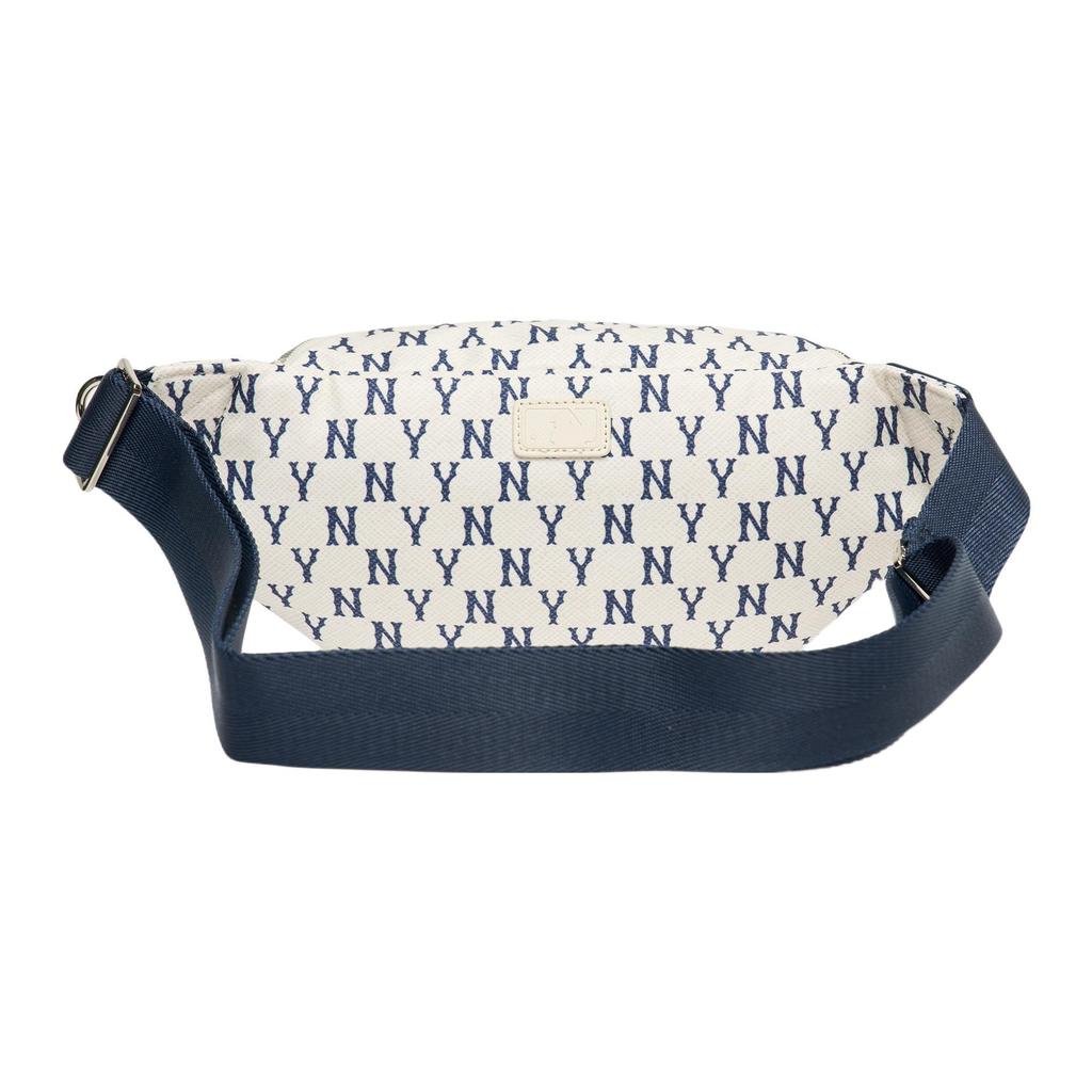 New MLB Monogram Collection Polyester Combo Bag, One Shoulder Crossbody Fanny Pack Regular Unisex Cream White 3AHSM012N-50CRS