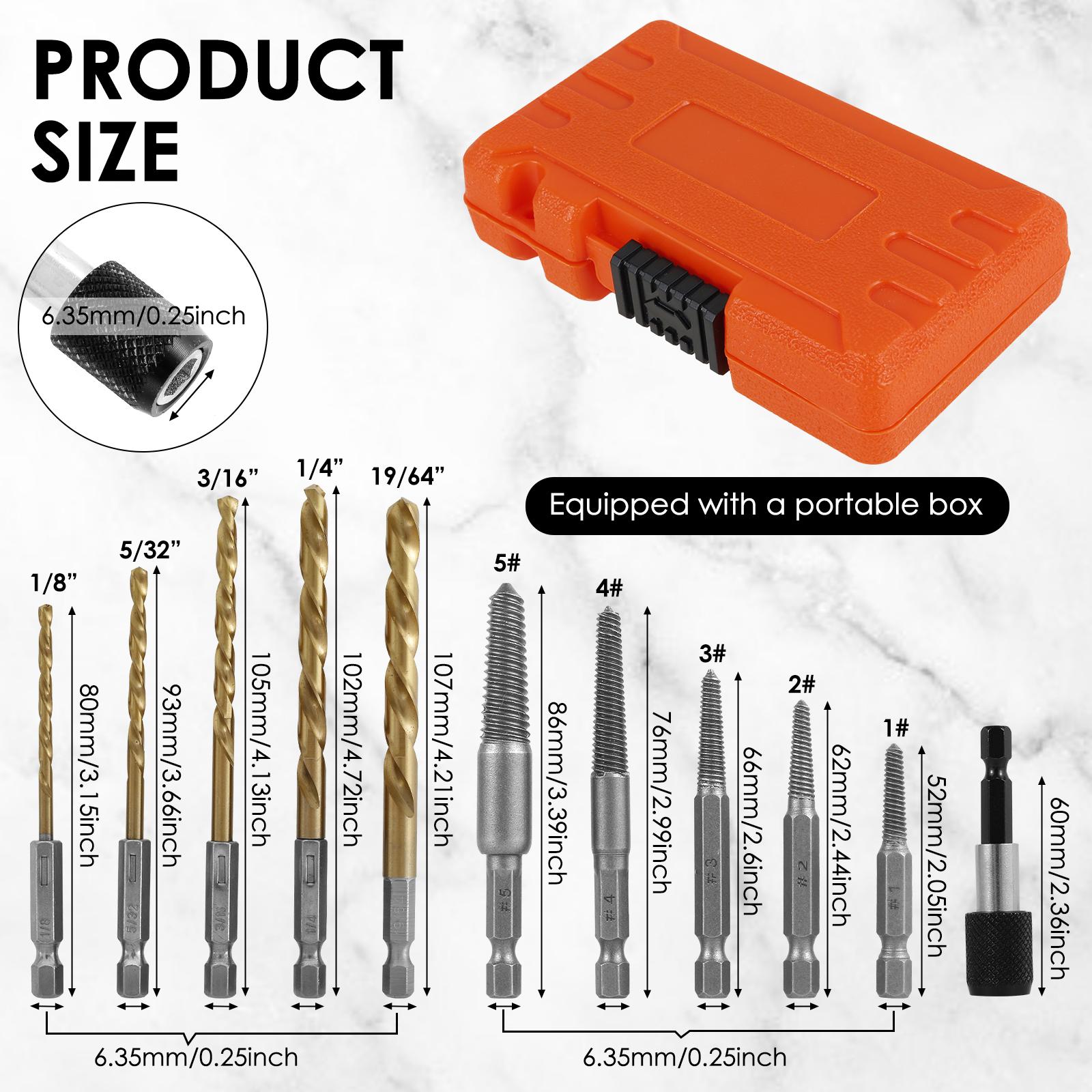 

Экстрактор винтов Инструмент для извлечения винтов Быстрый и эффективный экстрактор поврежденных винтов Экстрактор сорванных винтов Набор экстракторов винтов для автомобиля