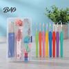 Beginner Crochet Tool Set Metal Hooks Set, Includes Yarn Needles Stitch Markers Tape Measure, with Weaving Tools for Crafts Storage Case, Soft Rubber