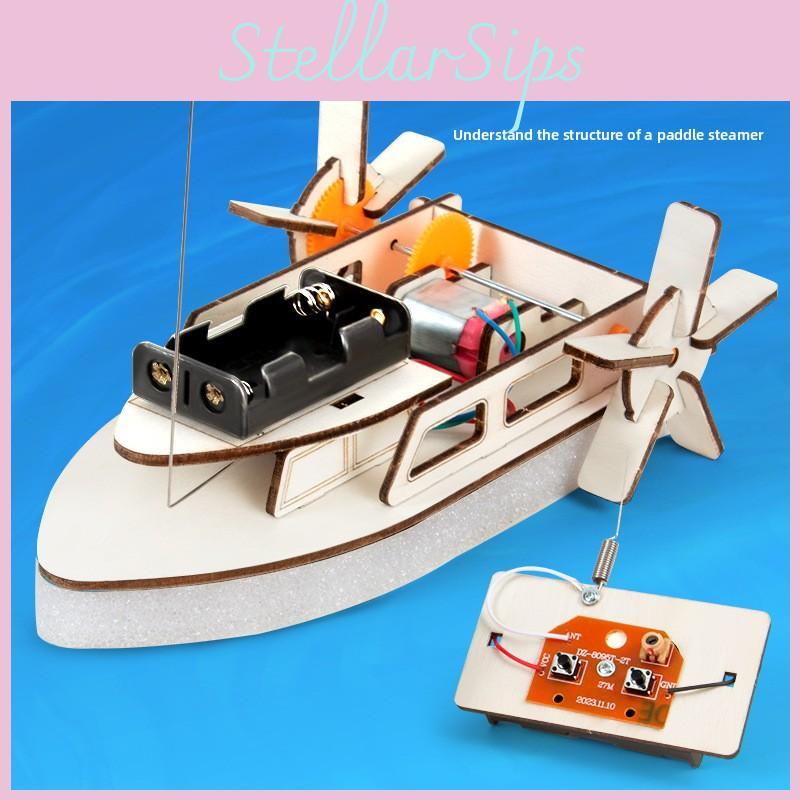 Science Experiment Material Kit For Kids With Remote Control Boat Diy Stem Educational Toy For Children