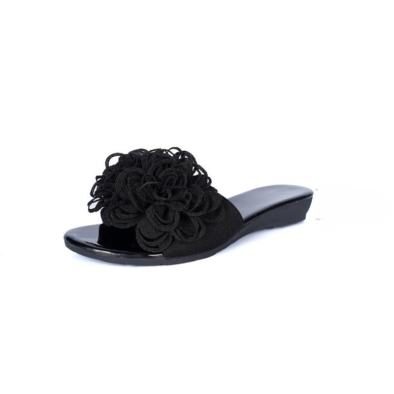 Fashion 2025 New Women's Slippers Fashion Floral Daily Slippers Women Summer Outdoor Plus Size Soft Bottom Open Toe Wedge Slippers