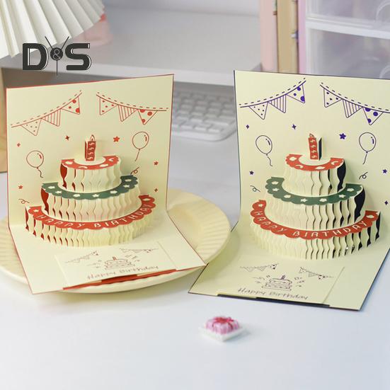 3D Urodzinowa Karta Pop-Up Karta Powitalna z Muzycznymi Światłami Wesoła Karta Urodzinowa z Tortem dla Kobiet Mężczyzn Dzieci Przyjaciół