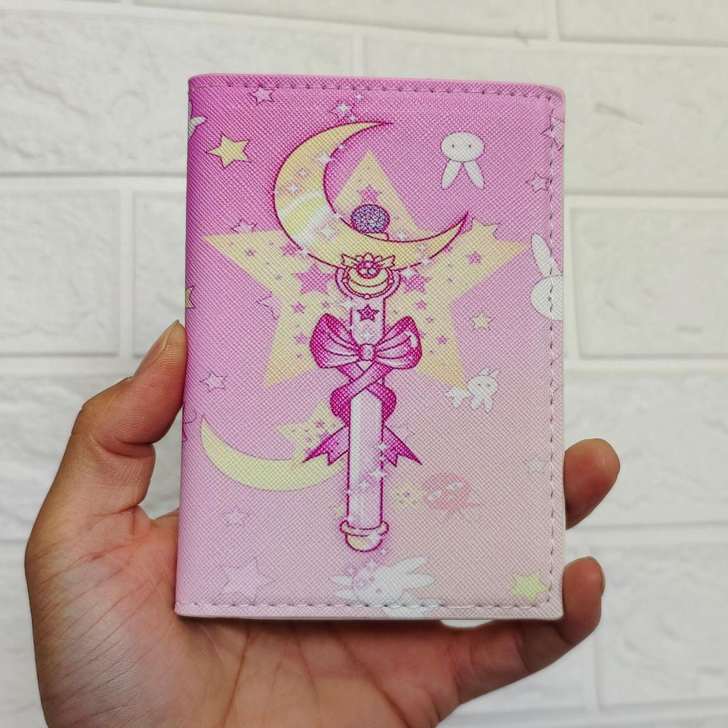 Cartoon Ice Moon Travel Passport Bag Student ID Folder Sailor Moon