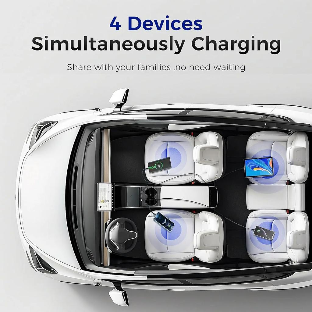 USB Hub Docking Station For Tesla Model Y & Model 3 Central Control Organizer for Model Y(2026-24) & Model 3(2026-23)