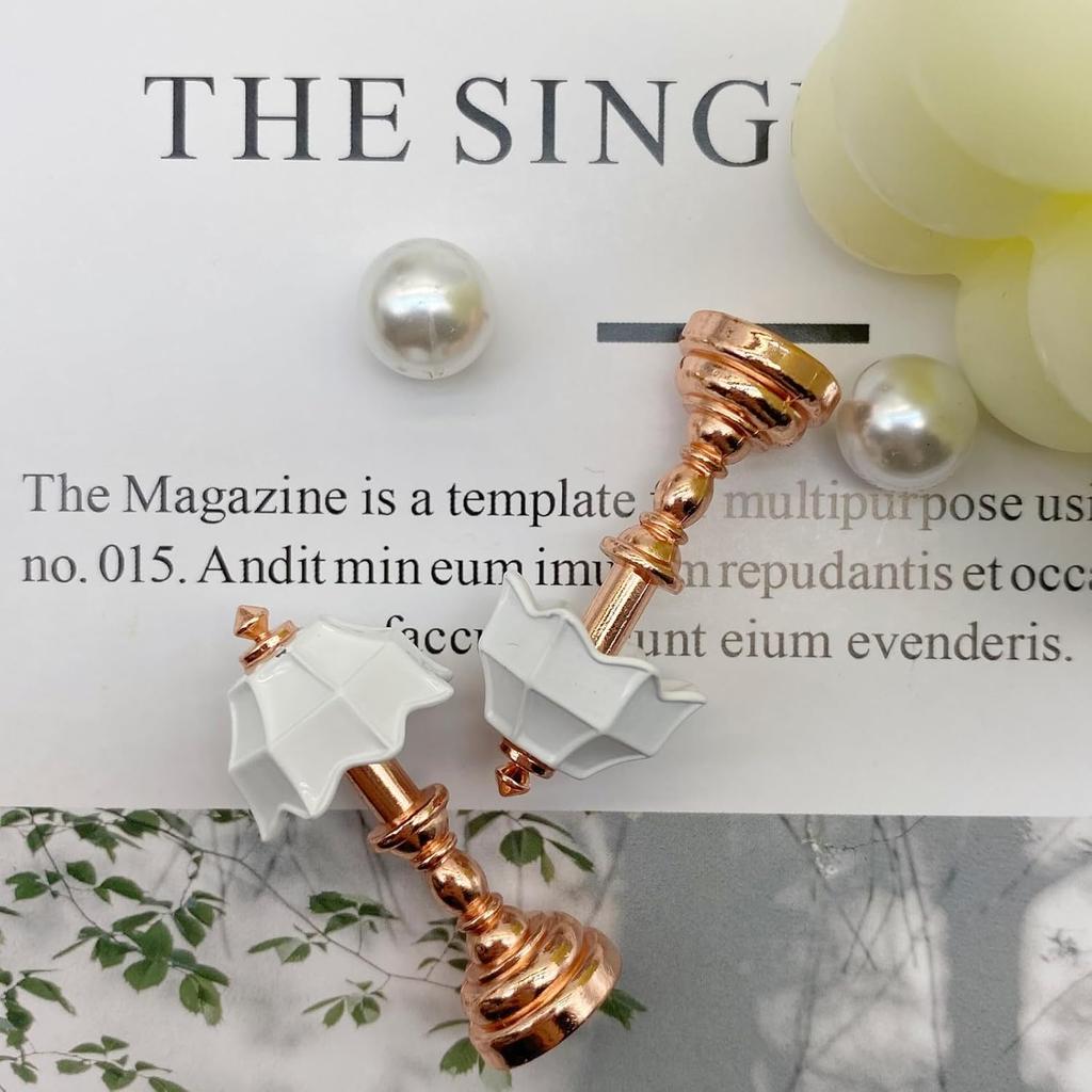 2 Pcs Dollhouse Table Lamp 1:12 Scale Miniature Desk Lamp Mini Table Light Doll House Furniture Accessories (Rose Gold) - Without Light