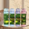 1PC Otter Lotus Pond Scene 750ml Color Plastic Sports Water Bottle Leakproof Flip Straw Lid Suitable for Sports Office Home Use