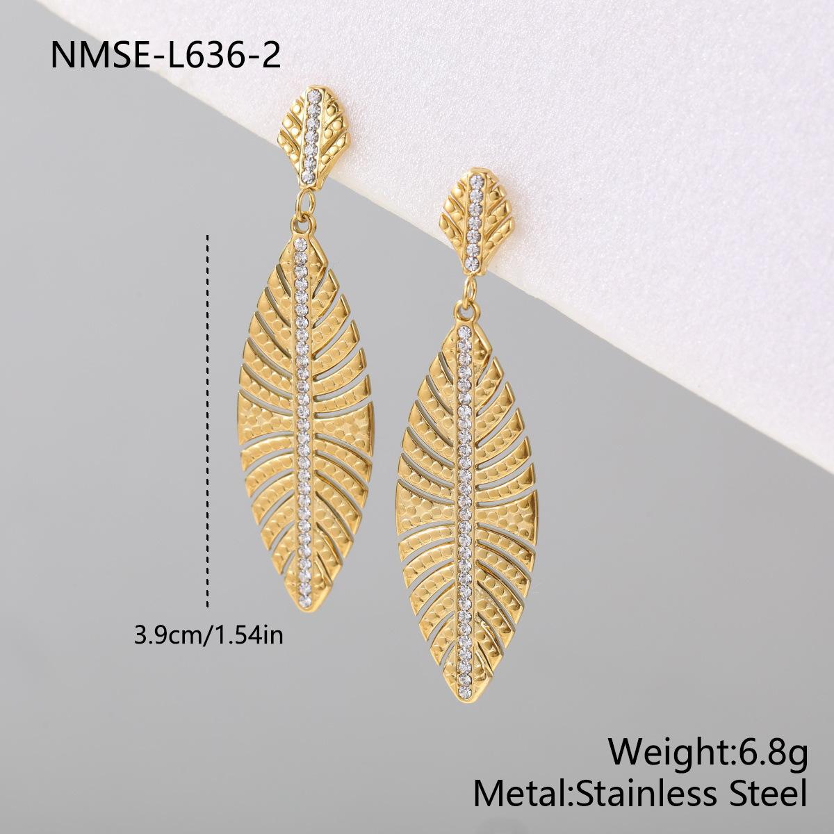 GEMCHIC Women s Gold Leaf Drop Earrings with Zircon Geometric Dangle Jewelry for Party Wedding