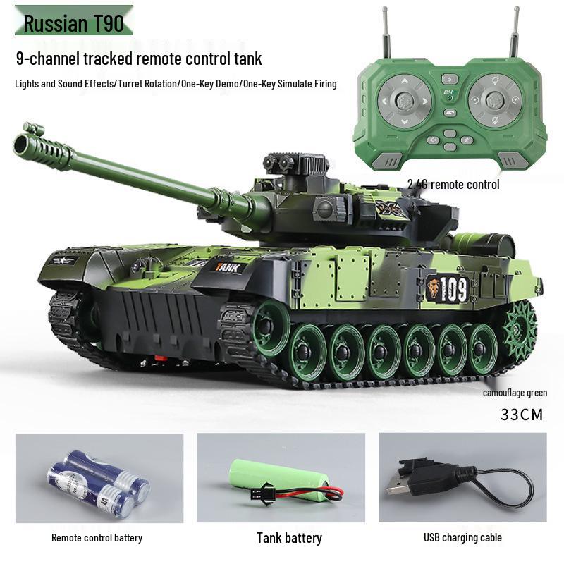 Rechargeable Action Remote Control Tank Car for Kids with Firing Cannon Model