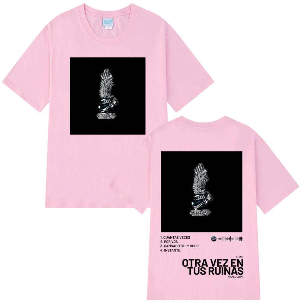 Rapper C.R.O. Otra Vez En Tus Ruinas New Album 2025 Print Men Women Hip Hop Fashion Harajuku Cotton T-shirt Oversized T-shirts