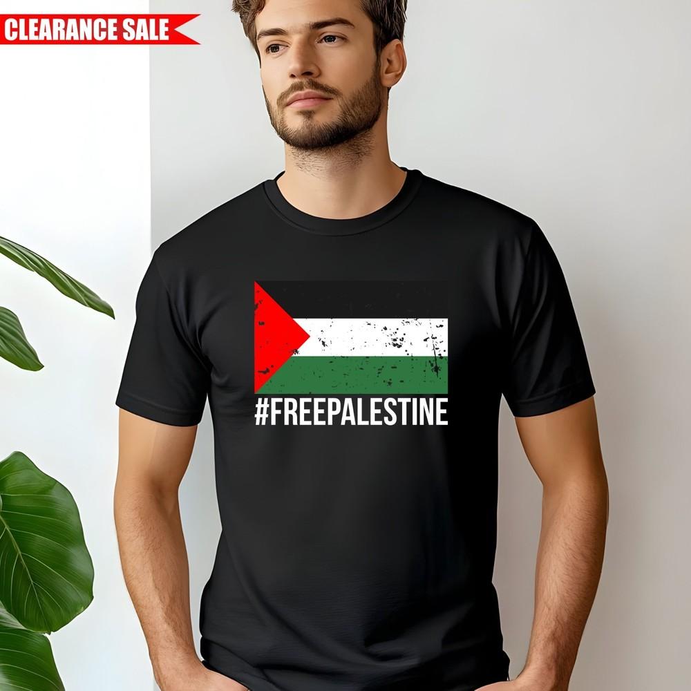 

Free Palestine T Shirt Sweatshirt Printed Palestine Flag Support Peace Gift Top 2XL