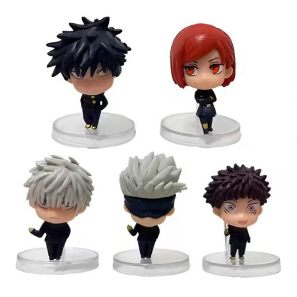 Jujutsu Kaisen Anime Gojo Satoru Kugisaki Kawaii Figurines 5Pcs Set Q Version Pvc Action Figure Modle Toys Kids holiday Gifts