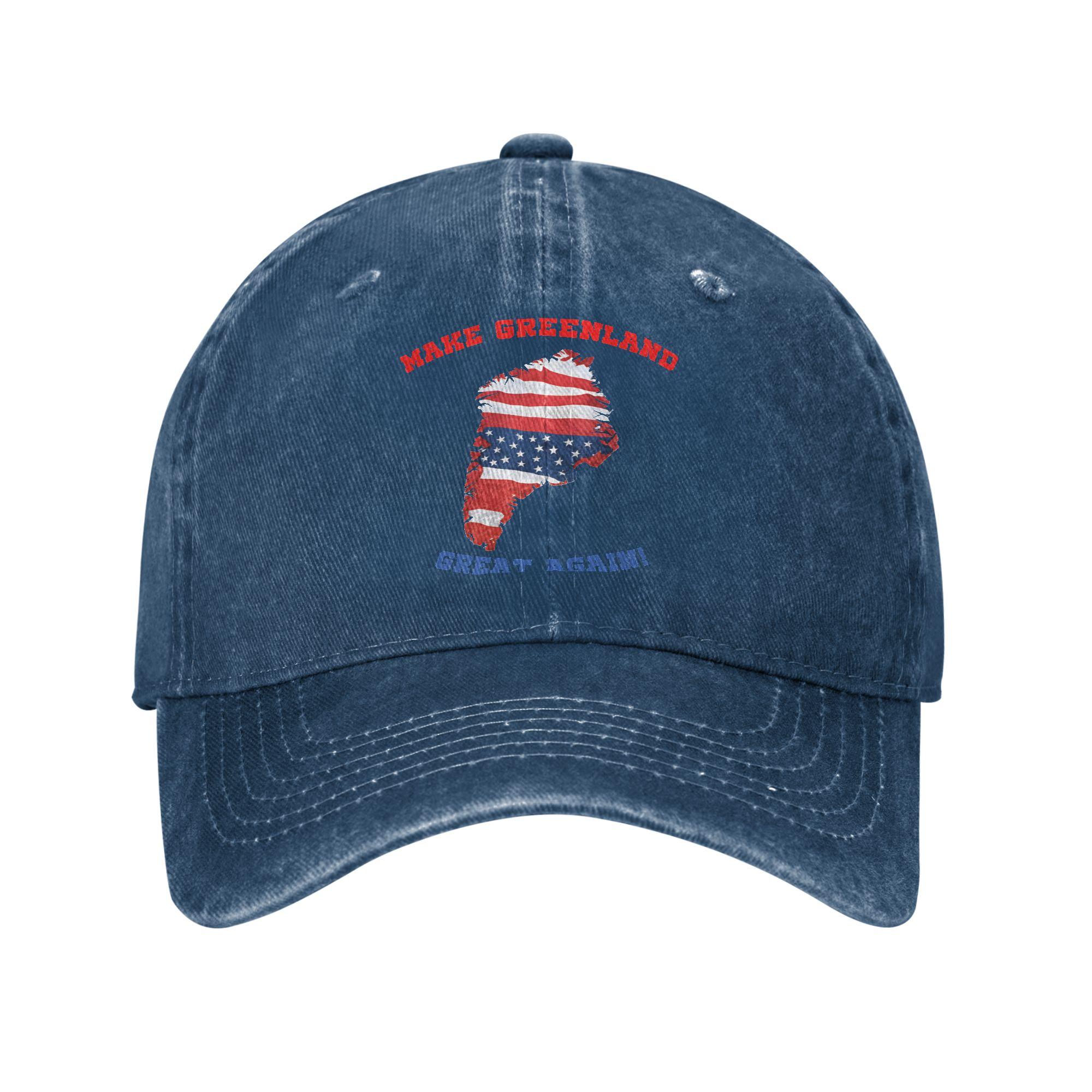 

Washed Baseball Cap Make Greenland Great Again Summer Trucker Hat For Unisex-Teens y2k Retro Running Hippie Sun Baseball Caps One Size