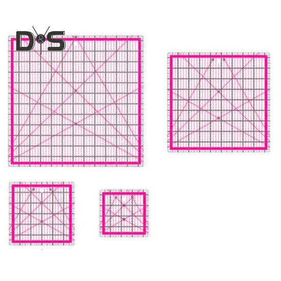 4Pcs Acrylic Quilting Ruler 4.5/6/9.5/12.5-Inch Square Fabric Cutting Patchwork Ruler with Clear Mark DIY Sewing Craft Projects Template