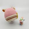 Autumn and Winter Children's Knitted Hat with Thick Velvet Cartoon Warm Hoodie Super Cute Baby Boys and Girls Pure Cotton Hat