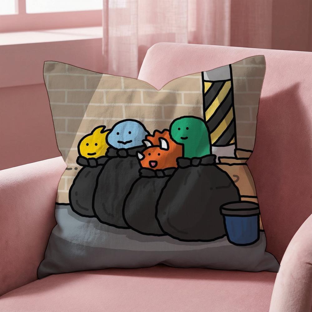 Cartoon Art Joguman Cushion Cover Multi-Scene Pillow Cover for Home & Car - Reversible, Soft & Durable for Daily Use