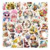 55 New Style Flower World Graffiti Stickers DIY Decorative Notebook Suitcase Personalized Hand Note Stickers