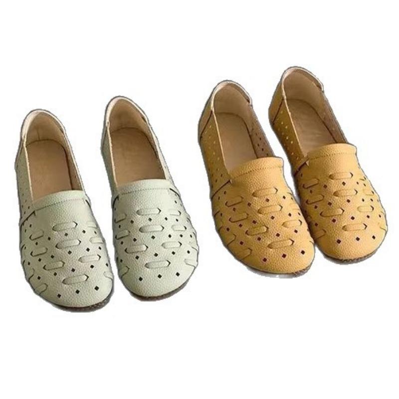 Summer New Soft-soled Casual Flat-soled Breathable Hollow Doudou Shoes Wear-resistant Women's Shoes Versatile Shoes