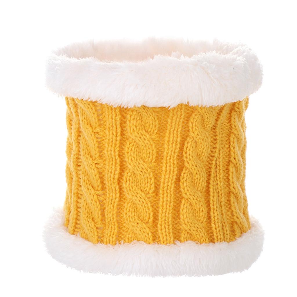Girls Boys Knit Warm Fur-Ball Baby Winter Children  Neckgaiter Ring Scarf