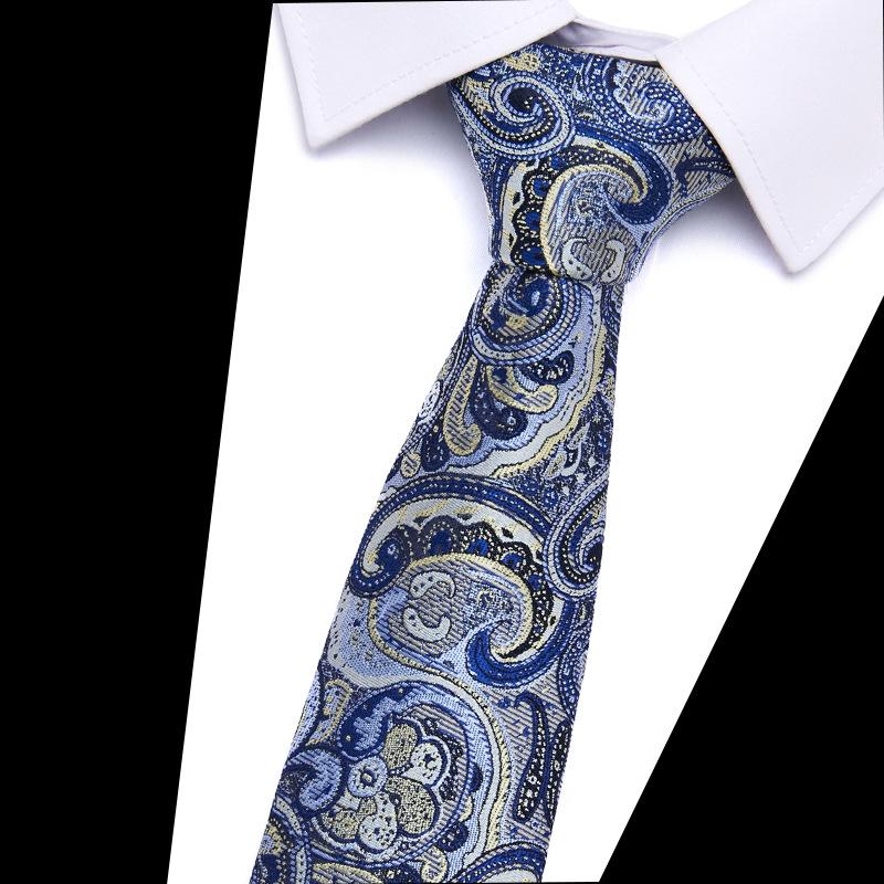 Men'S Tie Polyester Silk Jacquard Tie Men'S 7.5Cm