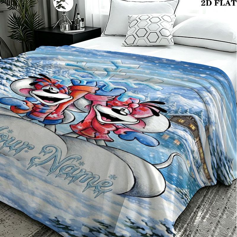 1PC Diddl Custom Name Patterned Flannel Blanket Suitable For All Seasons for Home Decor Warmth and Comfort Gifts Holiday Present