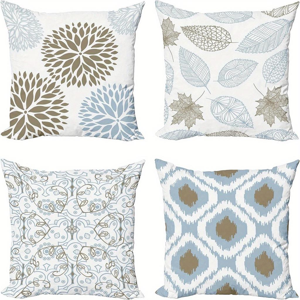 Floral Geometric Patterned Throw Pillow Covers Pattern Cushion Cover Suitable For Sofa Bedroom Car Pillow Cover