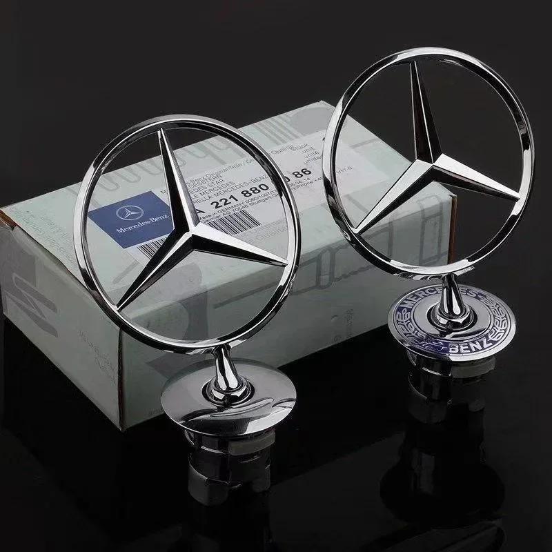 New C200 E200  For Mercedes Benz 1Pcs Car Front Bonnet Logo Emblem For Mercedes Benz W204 W220 C180 C200 E260 E300L Zinc Alloy D