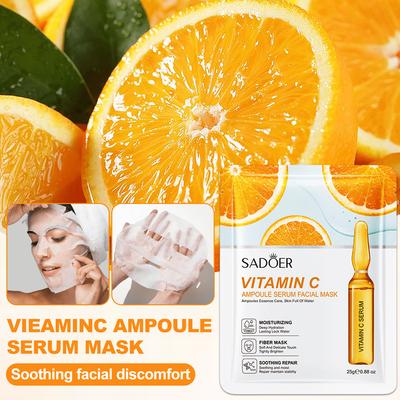 Maschera Viso Idratante alla Vitamina C 1 Pezzo Idrata Ripara Idrata Schiarisce Illumina la Pelle Post-Esposizione Solare Tenera Liscia Ritarda l'Invecchiamento