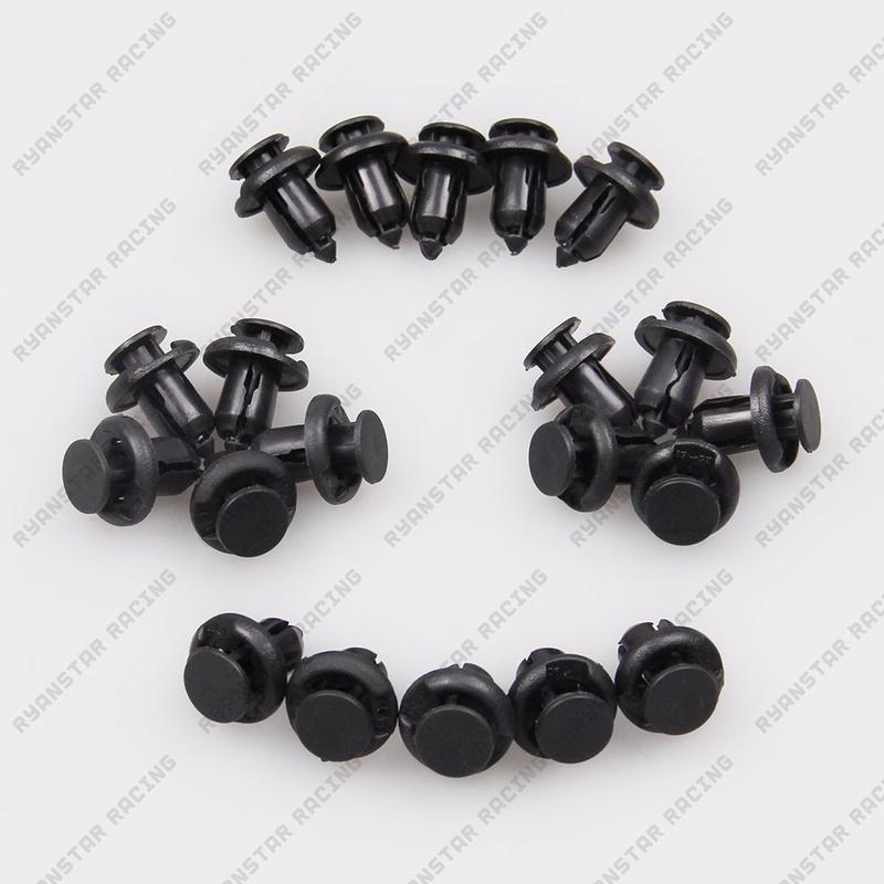 Auto Fastener fit 8mm Hole Nylon Car Clips Fender Bumper Shield Retainer Plastic Rivet