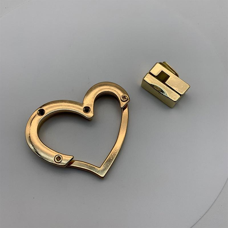 1Pc Heart Shape Bag Lock Clasp Metal Turn Lock Buckles For Diy Handbag Shoulder Bag Purse Handbag Hardware Bag Accessories