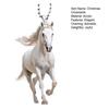 Yousheng White Horse Christmas Ornaments 2D Flat Acrylic Running Horse Car Rear View Mirror Charm Auto Hanging Pendant for Holiday Home Tree Decor