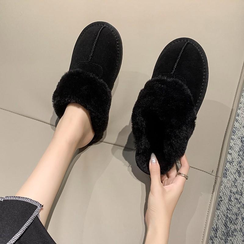 Autumn and winter snow boots short boots new fluffy shoes slippers wear autumn and winter warm velvet cotton shoes women's shoes tide