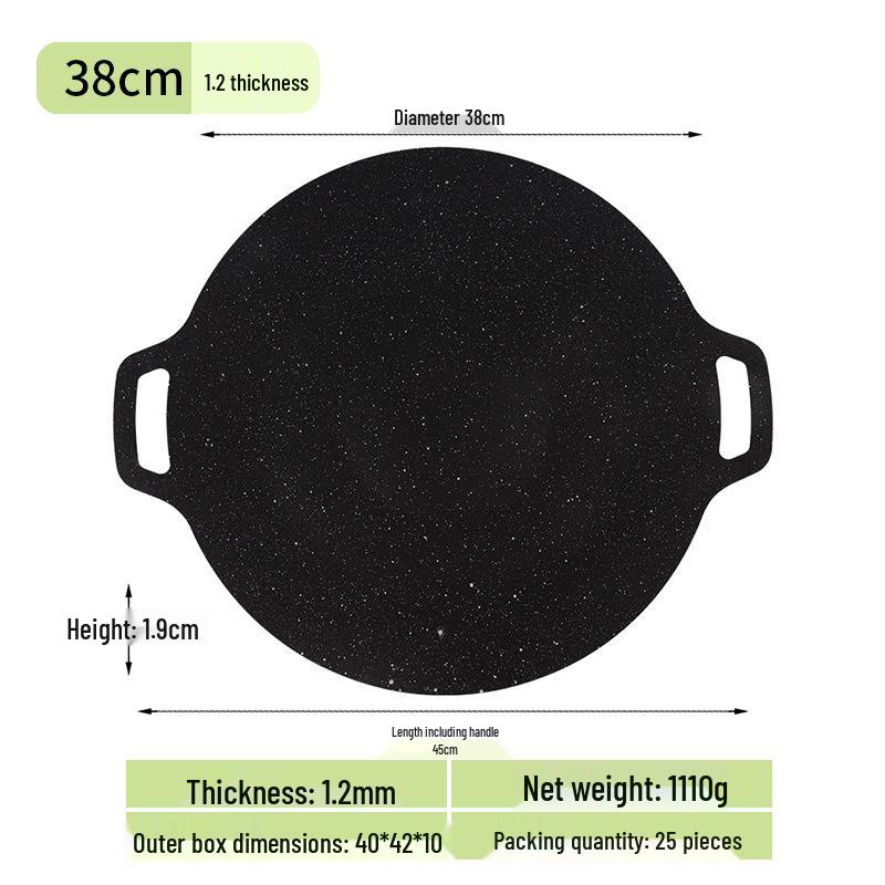 Portable Non-stick Korean BBQ Griddle - Outdoor Camping Stove Top Round Teppanyaki Grill Pan
